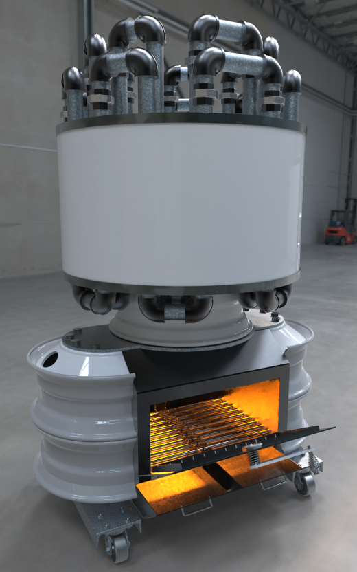 半卡车轮木柴炉热交换器锅炉缩略图